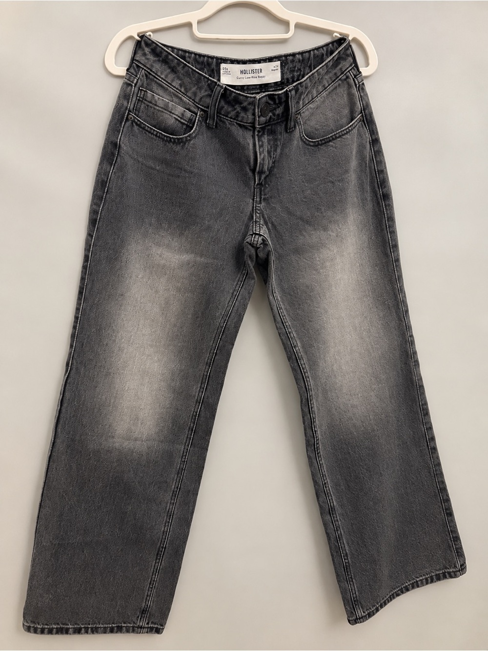Hollister Women’s Black Washed Relaxed Straight Jeans